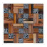 Holz Wandverkleidung Lava Mix Mosaik-Look 3D | 30×30 cm
