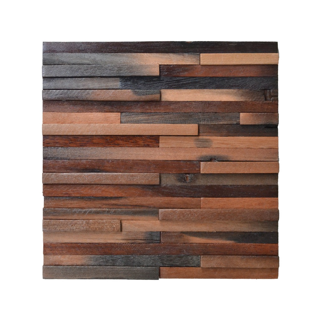 Holz Wandverkleidung Shipwood Compact Mosaik-Look 3D | 30×30 cm
