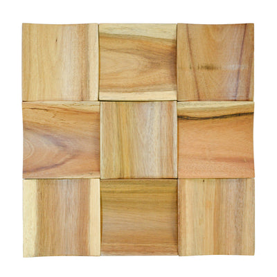 Holz Wandverkleidung Timeless Teak Mosaik-Look 3D | 30×30 cm