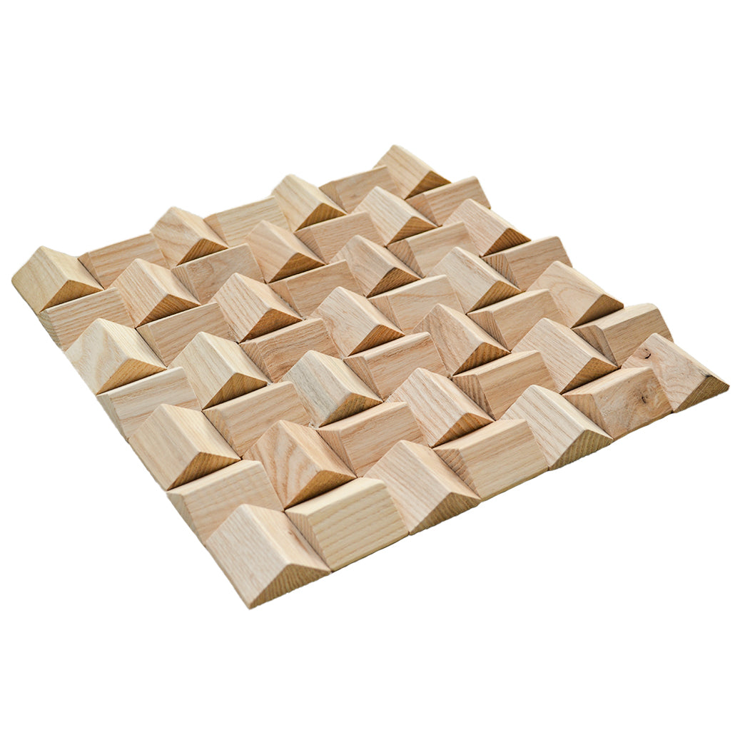 Holz Wandverkleidung Esche Mosaik-Look 3D | 30×30 cm