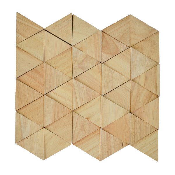 Holz Mosaikpaneele  | Rubberwood Compact | 28×30 cm | Holzfliese