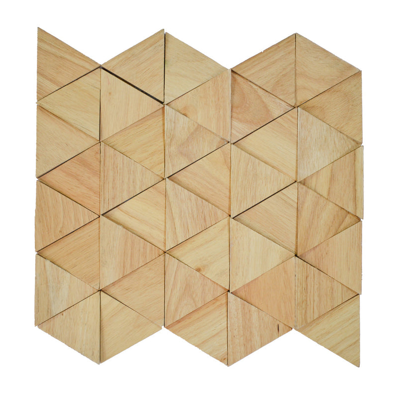 Holz Mosaikpaneele  | Rubberwood Compact | 28×30 cm | Holzfliese