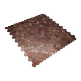 Selbstklebende Mosaikfliesen Metall | Mini Hexagon 3D Dunkelkupfer | 29,8×30,7 cm | Küche, Bad & WC