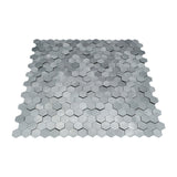 Selbstklebende Mosaikfliesen Metall | Mini Hexagon 3D Grau | 29,8×30,7 cm | Küche, Bad & WC
