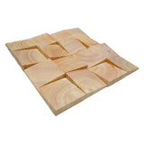 Holz Wandverkleidung Rubberwood Mosaik-Look 3D | 30×30 cm
