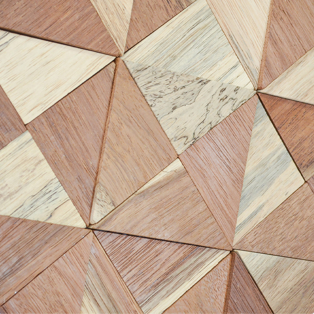 Holz Wandverkleidung Merbau Mosaik-Look 3D | 30×30 cm