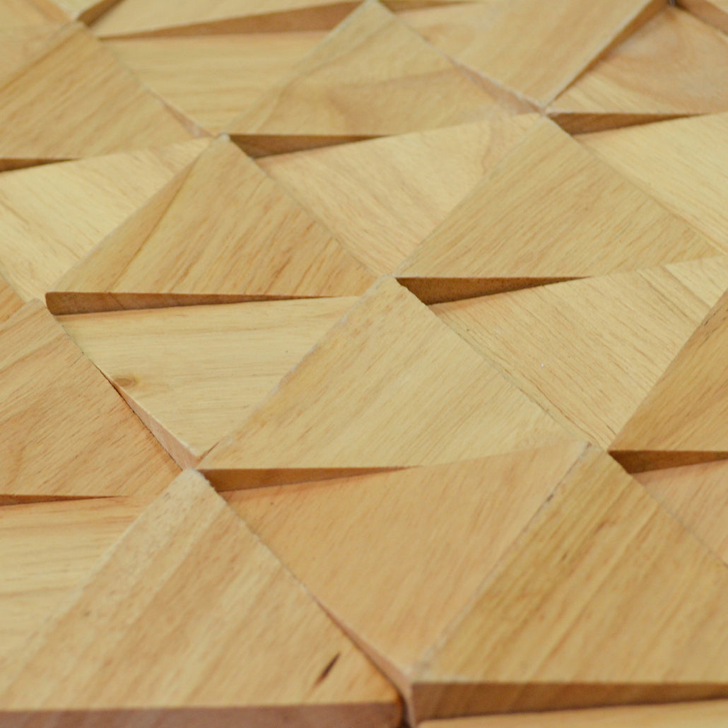 Holz Wandverkleidung Rubberwood Compact Mosaik-Look 3D | 28×30 cm
