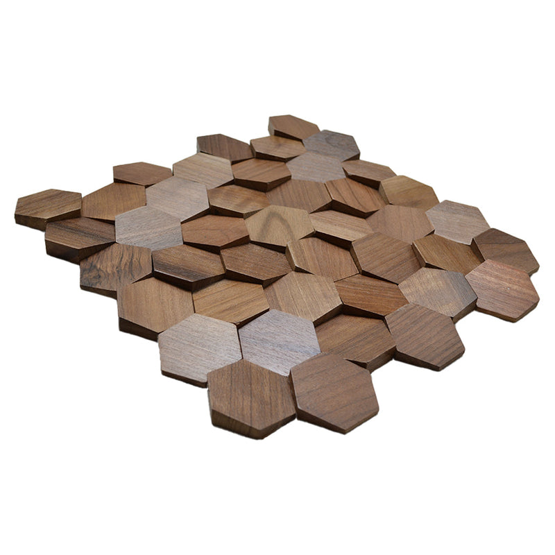 Holz Mosaikpaneele  | Walnuss Velvet | 31×30 cm | Holzfliese