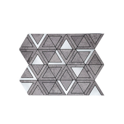 Selbstklebende Mosaikfliesen Metall | Dreieck Grau Silber | 28,7×33,1 cm | Küche, Bad & WC