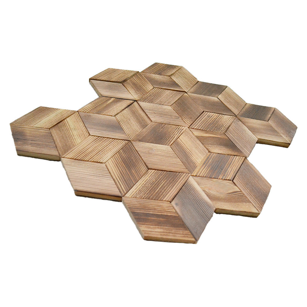 Holz Wandverkleidung Fresh Pine Mosaik-Look 3D | 30×35 cm