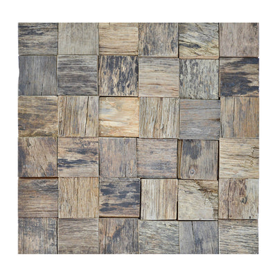 Holz Wandverkleidung Marine Shipwood Mosaik-Look 3D | 30×30 cm