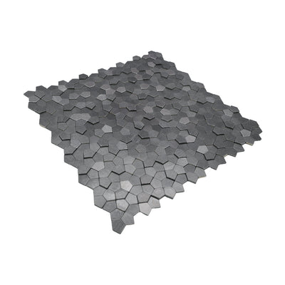 Selbstklebende Mosaikfliesen Metall | Pentagon 3D Anthrazit | 28,2×28,2 cm | Küche, Bad & WC