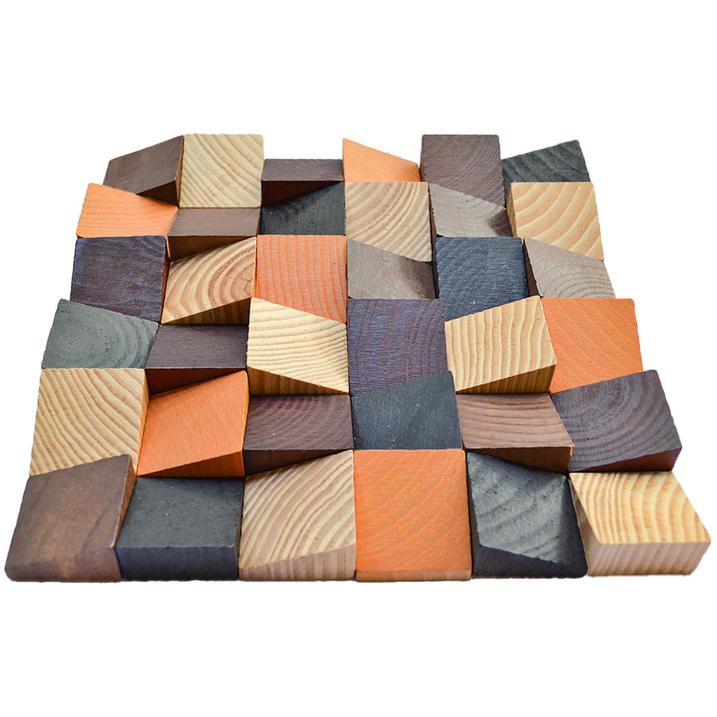 Holz Wandverkleidung Bold Pine Mosaik-Look 3D | 30×30 cm