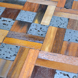 Holz Wandverkleidung Lava Mix Mosaik-Look 3D | 30×30 cm