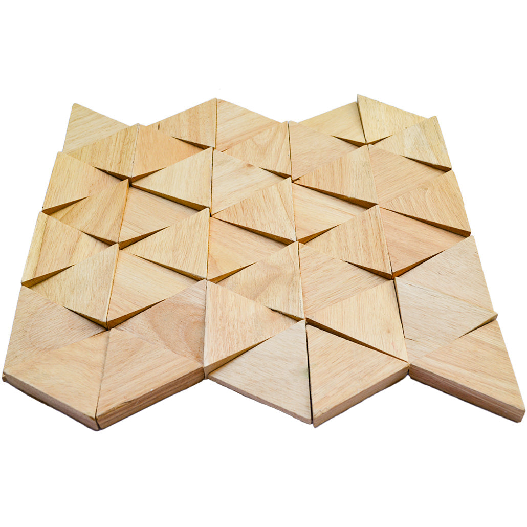Holz Wandverkleidung Rubberwood Compact Mosaik-Look 3D | 28×30 cm