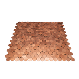 Selbstklebende Mosaikfliesen Metall | Mini Hexagon 3D Kupfer | 29,8×30,7 cm | Küche, Bad & WC