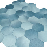 Selbstklebende Mosaikpaneele | Hexagon Blau | 28,8×29,2 cm | Metall