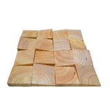 Holz Wandverkleidung Rubberwood Mosaik-Look 3D | 30×30 cm