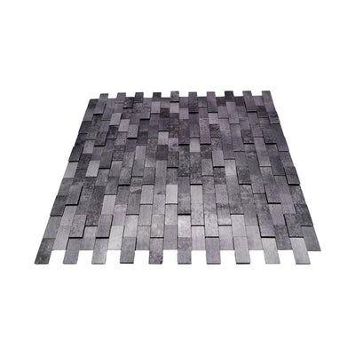 Selbstklebende Mosaikfliesen Metall | Riemchen 3D Anthrazit | 30×29,8 cm | Küche, Bad & WC
