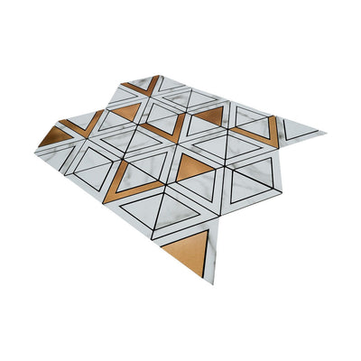 Selbstklebende Mosaikfliesen Metall | Dreieck Gold | 28,7×33,1 cm | Küche, Bad & WC