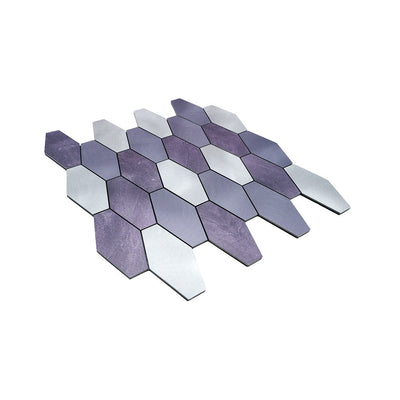 Selbstklebende Mosaikfliesen Metall | Picket Lila | 30×30 cm | Küche, Bad & WC
