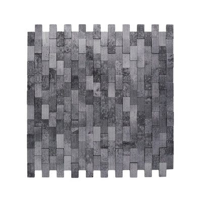 Selbstklebende Mosaikfliesen Metall | Riemchen 3D Anthrazit | 30×29,8 cm | Küche, Bad & WC