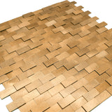 Selbstklebende Mosaikfliesen Metall | Riemchen 3D Gold | 30×29,8 cm | Küche, Bad & WC