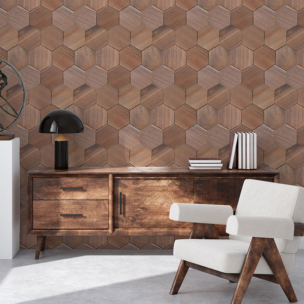 Holz Mosaikpaneele | Walnuss Tropical | 26×30 cm | Holzfliese