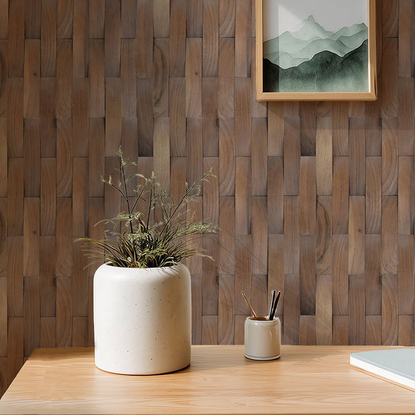 Holz Mosaikpaneele  | Walnuss Deep Dusk | 30×30 cm | Holzfliese