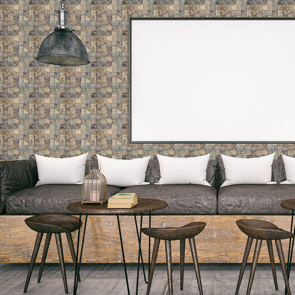 Holz Mosaikpaneele | Marine Shipwood | 30×30 cm | Holzfliese