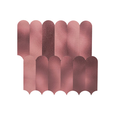 Selbstklebende Mosaikfliesen Metall | Bogen Rosa | 28,8×29,8 cm | Küche, Bad & WC