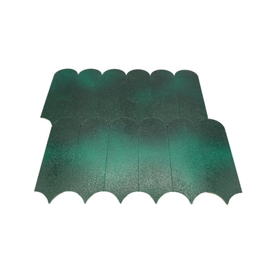 Selbstklebende Mosaikfliesen Metall | Bogen Dunkelgrün | 28,8×29,8 cm | Küche, Bad & WC