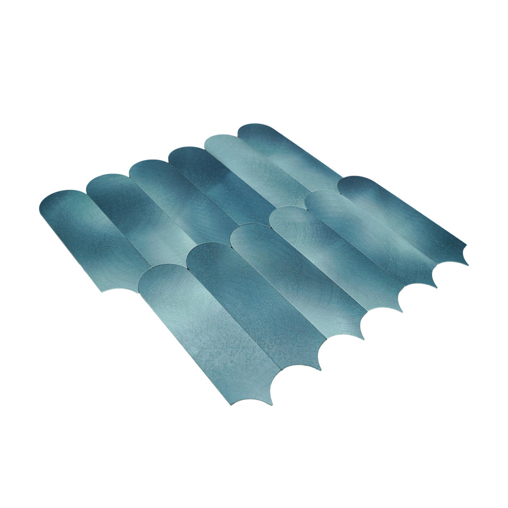 Selbstklebende Mosaikfliesen Metall | Bogen Blau | 28,8×29,8 cm | Küche, Bad & WC