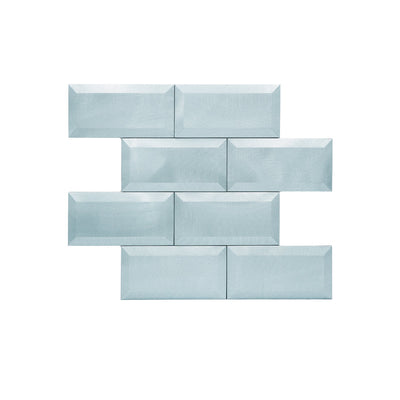 Selbstklebende Mosaikfliesen Metall | Metro 3D Blau | 30,5×30,5 cm | Küche, Bad & WC