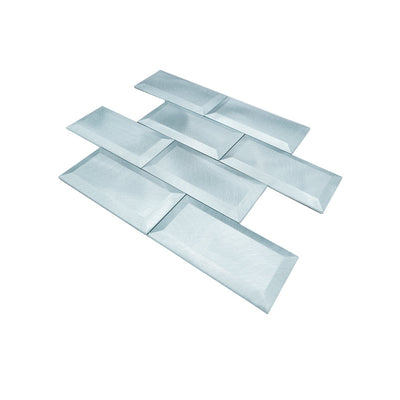 Selbstklebende Mosaikfliesen Metall | Metro 3D Blau | 30,5×30,5 cm | Küche, Bad & WC