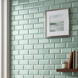 Selbstklebende Mosaikfliesen Metall | Metro 3D Pastellgrün | 30,5×30,5 cm | Küche, Bad & WC