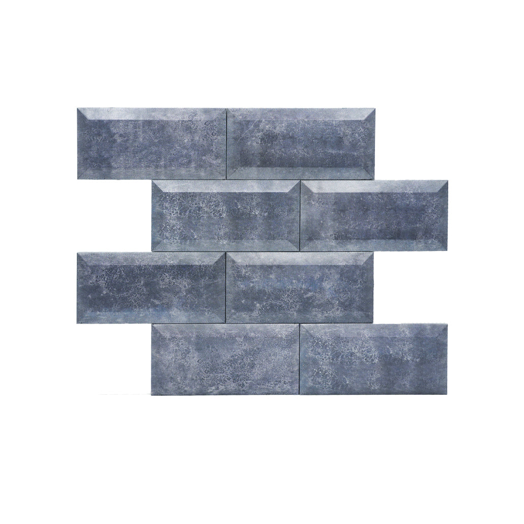 Selbstklebende Mosaikfliesen Metall | Metro 3D Blaugrau | 30,5×30,5 cm | Küche, Bad & WC