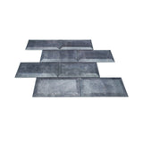 Selbstklebende Mosaikpaneele | Metro 3D Grau | 30,5×30,5 cm | Metall