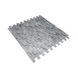 Selbstklebende Mosaikpaneele | Riemchen 3D Silber | 30×29,8 cm | Metall