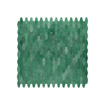 Selbstklebende Mosaikfliesen Metall | Picket 3D Dunkelgrün | 31×30 cm | Küche, Bad & WC
