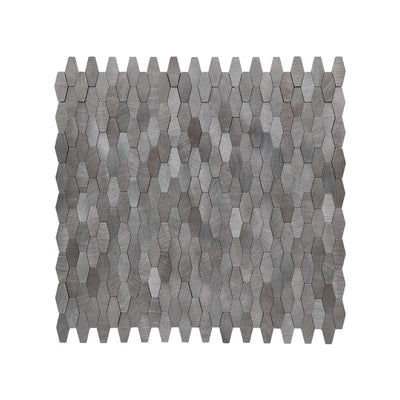 Selbstklebende Mosaikfliesen Metall | Picket 3D Grau | 31×30 cm | Küche, Bad & WC