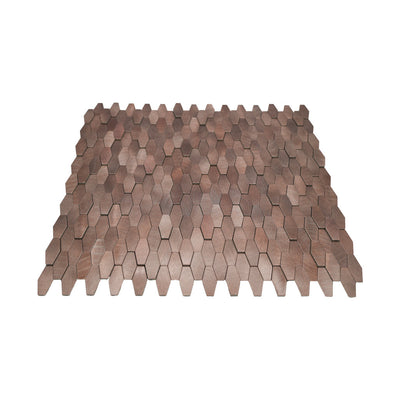 Selbstklebende Mosaikfliesen Metall | Picket 3D Dunkelkupfer | 31×30 cm | Küche, Bad & WC