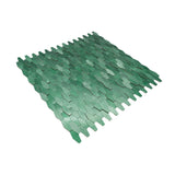 Selbstklebende Mosaikfliesen Metall | Picket 3D Dunkelgrün | 31×30 cm | Küche, Bad & WC