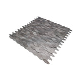 Selbstklebende Mosaikpaneele | Picket 3D Grau | 31×30 cm | Metall