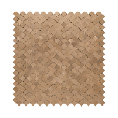 Selbstklebende Mosaikfliesen Metall | Fischschuppe 3D Kupfer | 28,8×29,8 cm | Küche, Bad & WC