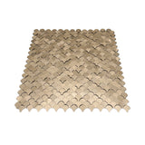 Selbstklebende Mosaikpaneele | Fischschuppe 3D Gold | 28,8×29,8 cm | Metall