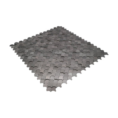 Selbstklebende Mosaikfliesen Metall | Fischschuppe 3D Anthrazit | 28,8×29,8 cm | Küche, Bad & WC