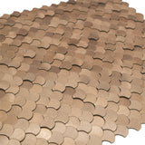 Selbstklebende Mosaikpaneele | Fischschuppe 3D Kupfer | 28,8×29,8 cm | Metall