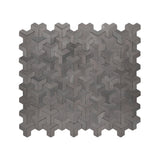 Selbstklebende Mosaikfliesen Metall | Trifold 3D Anthrazit | 30,3×28 cm | Küche, Bad & WC