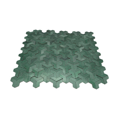 Selbstklebende Mosaikfliesen Metall | Trifold 3D Dunkelgrün | 30,3×28 cm | Küche, Bad & WC